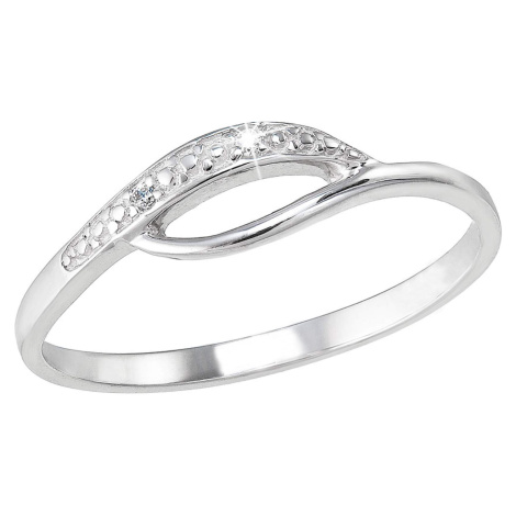 Evolution Group Stříbrný prsten se zirkony bílý 885003.1