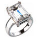 Evolution Group Stříbrný prsten s krystaly bílý 35801.1