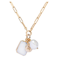 Decadorn Půvabný pozlacený náhrdelník s pravou perlou Chunky