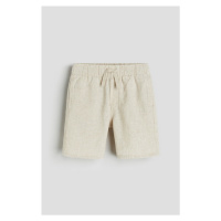 H & M - Natahovací šortky z lněné směsi - bílá