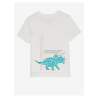 Bílé klučičí tričko s motivem dinosaura Marks & Spencer