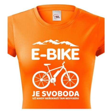 Originální dámské cyklo tričko E-bike BezvaTriko