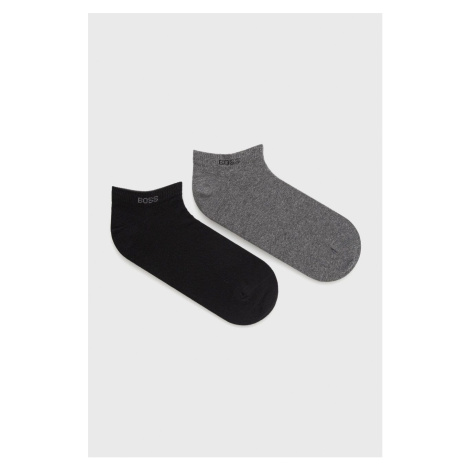 Ponožky BOSS (2-pack) pánské, šedá barva, 50467730 Hugo Boss
