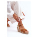 Dámské semišové sandály na pleteném koturnu Camel Tessa
