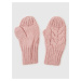 Růžové dětské pletené rukavice GAP