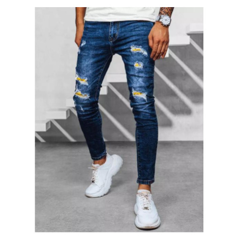 Modré pánské džíny s podšitými dírami DStreet