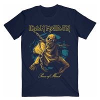 Iron Maiden tričko, Piece of Mind Gold Eddie Navy Blue, pánské