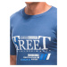 Buďchlap Jedinečné modré tričko s nápisem street S1894
