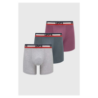 Boxerky Levi's 3-pack pánské, růžová barva