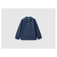 Benetton, Long Sleeve Polo In Organic Cotton