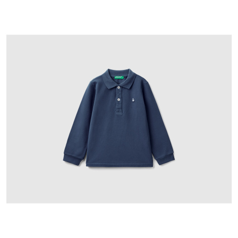 Benetton, Long Sleeve Polo In Organic Cotton United Colors of Benetton
