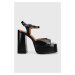 Kožené sandály Jonak BASILE CUIR BRILLANT černá barva, 3400110
