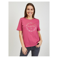 Tmavě růžové dámské tričko Tommy Hilfiger