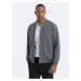 Men's unbuttoned bomber jacket - gray V3 OM-SSZP-22FW-011