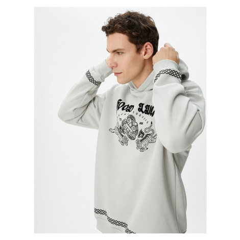 Koton Far East Printed Hoodie Comfortable Cut with Slogan