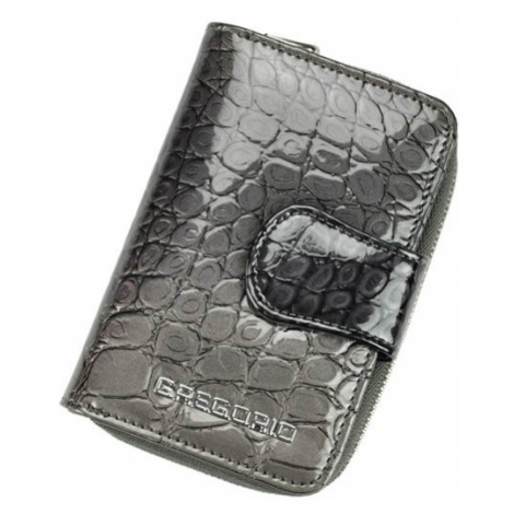 Luxusní dámská kožená peněženka Elegant croco grey, šedá GREGORIO