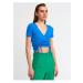Dilvin 10194 Double-breasted Collar With Pleats in the Front, Knitwear Crop-sax
