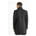 Tmavě šedý pánský kabát s límcem Celio Puoffice2