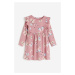 H & M - Žerzejové šaty's volánky - růžová