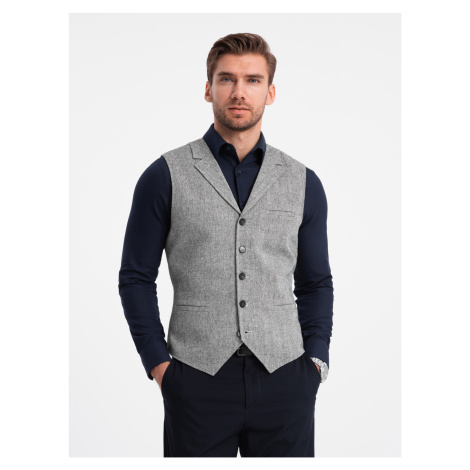 Pánská obleková vesta s límečkem V1 - ESPIR