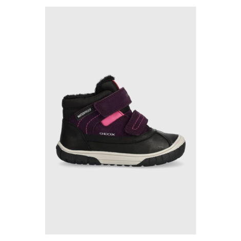 Dětské zimní boty Geox B262LD 022FU B OMAR WPF fialová barva