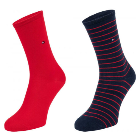 Tommy Hilfiger WOMEN SOCK 2P SMALL STRIPE Dámské ponožky, červená, velikost