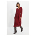 Trendyol Burgundy Belted Dress