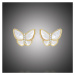 Éternelle Náušnice se zirkony Valeria - motýl, perleť E1343-TED2676 Zlatá