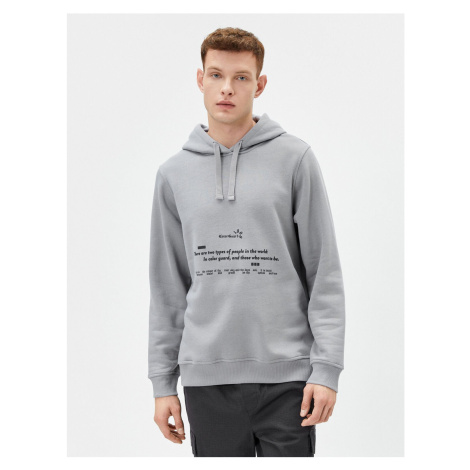 Koton Back Printed Sweatshirt Hooded Slogan Long Sleeve