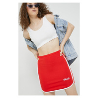 Sukně adidas Originals červená barva, mini, pouzdrová