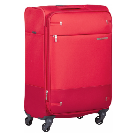 Červený střední textilní kufr