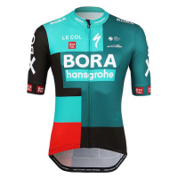 LE COL Cyklistický dres s krátkým rukávem - BORA HANSGROHE 2022 - černá/zelená/červená