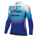 ALÉ Cyklistický dres s dlouhým rukávem zimní - BIKE EXCHANGE 2022 - modrá/bílá