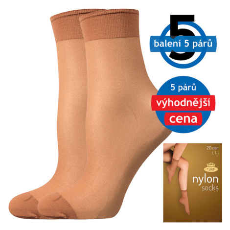 Lady B Nylon 20 Den Silonové ponožky - 6 x 5 párů BM000000615800100360 opal UNI