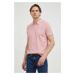 Bavlněné polo tričko Wrangler růžová barva
