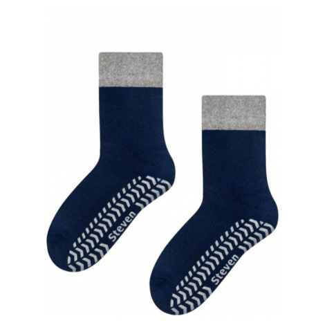 Steven 038 ABS tmavě modro-šedé Ponožky