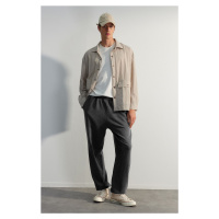 Trendyol Limited Edition Anthracite Oversize/Wide Faded Effect 100% Cotton Open Leg Sweatpants