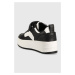Kožené sneakers boty Tommy Jeans TJW VELCRO FLATFORM černá barva, EN0EN02210