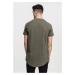 Lace Up Long Tee - olive
