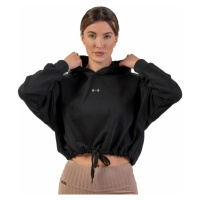 Nebbia Loose Fit Crop Hoodie Iconic Black Fitness mikina