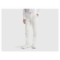 Benetton, Chinos In Pure Linen