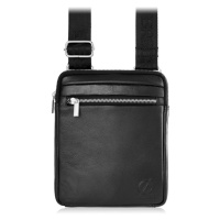 Kožená pánská crossbody taška Brodrene G-02 černá