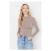 Trendyol Mink Shirred Knitted Body With Snaps