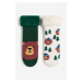 H & M - Protiskluzové flísové ponožky 2 páry - zelená