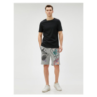 Koton Printed Shorts Tie Waist Pocket Detailed