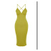 Trendyol Oil Green Fitted Knitted Evening Dress