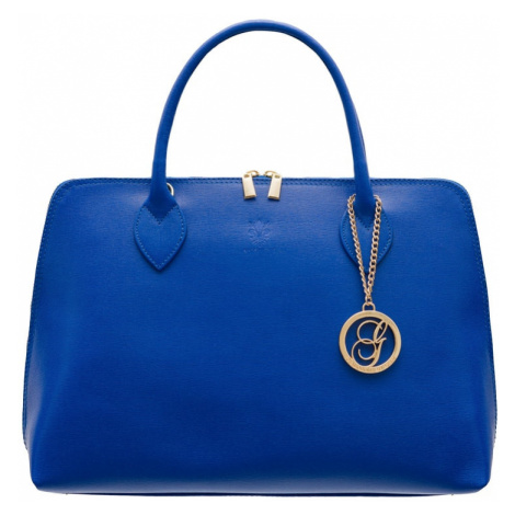 Dámská kožená kabelka ze safiánové kůže - královsky modrá