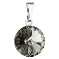 Přívěsek šedý Rivoli se Swarovski Elements Black Diamond 12 mm