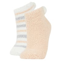 DEFACTO Women's Pompom 2-Pack Home Socks