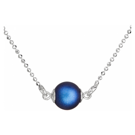Evolution Group Stříbrný náhrdelník s tmavě modrou matnou perlou 32068.3